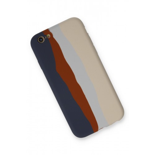 Newface iPhone 6 Kılıf Ebruli Lansman Silikon - Lacivert-Krem Newface iPhone 6 Kılıf Ebruli Lansman Silikon - Lacivert-Krem