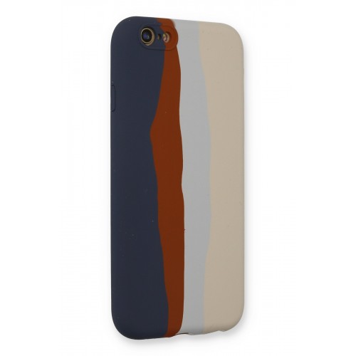 Newface iPhone 6 Kılıf Ebruli Lansman Silikon - Lacivert-Krem Newface iPhone 6 Kılıf Ebruli Lansman Silikon - Lacivert-Krem