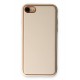 Newface iPhone 8 Kılıf Coco Deri Silikon Kapak - Gold