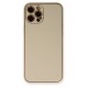 Newface iPhone 12 Pro Kılıf Coco Deri Silikon Kapak - Gold