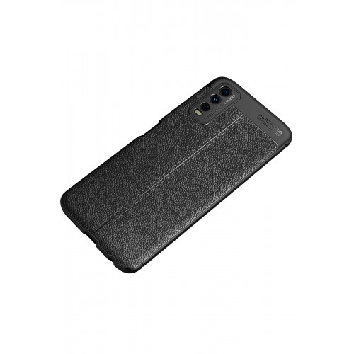 Newface Vivo Y20 Kılıf Focus Derili Silikon - Siyah Newface Vivo Y20 Kılıf Focus Derili Silikon - Siyah