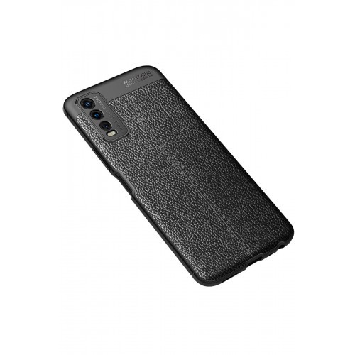 Newface Vivo Y20 Kılıf Focus Derili Silikon - Siyah Newface Vivo Y20 Kılıf Focus Derili Silikon - Siyah