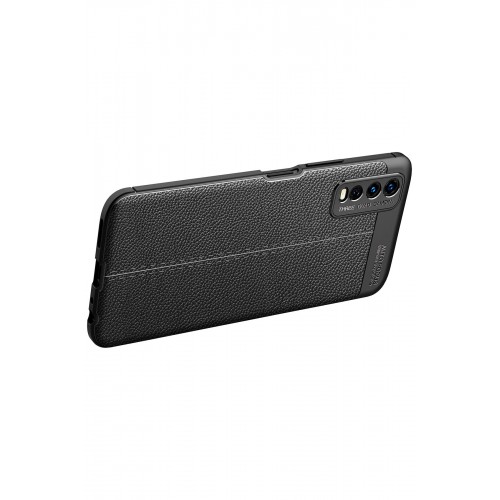 Newface Vivo Y20 Kılıf Focus Derili Silikon - Siyah Newface Vivo Y20 Kılıf Focus Derili Silikon - Siyah