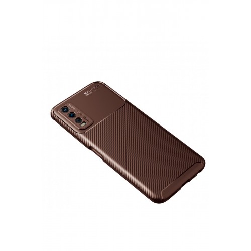 Newface Vivo Y20 Kılıf Focus Karbon Silikon - Kahverengi Newface Vivo Y20 Kılıf Focus Karbon Silikon - Kahverengi