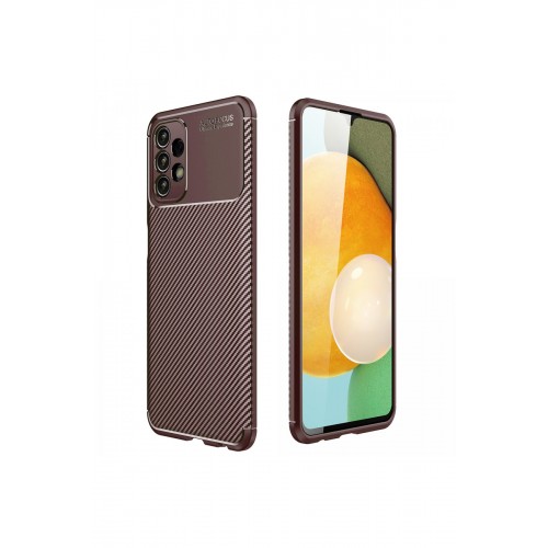 Newface Samsung Galaxy A13 4G Kılıf Focus Karbon Silikon - Kahverengi Newface Samsung Galaxy A13 4G Kılıf Focus Karbon Silikon - Kahverengi