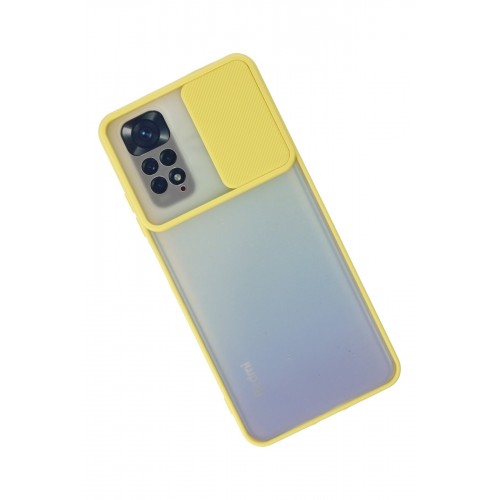 Newface Xiaomi Redmi Note 11 Kılıf Palm Buzlu Kamera Sürgülü Silikon - Sarı Newface Xiaomi Redmi Note 11 Kılıf Palm Buzlu Kamera Sürgülü Silikon - Sarı