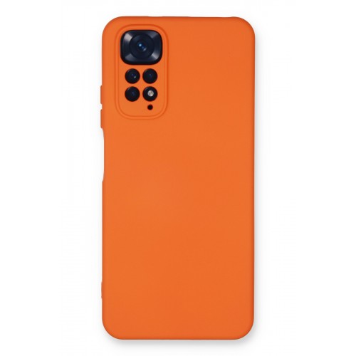 Newface Xiaomi Redmi Note 11S Kılıf Nano içi Kadife  Silikon - Turuncu