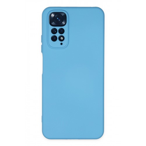 Newface Xiaomi Redmi Note 11S Kılıf Nano içi Kadife  Silikon - Mavi