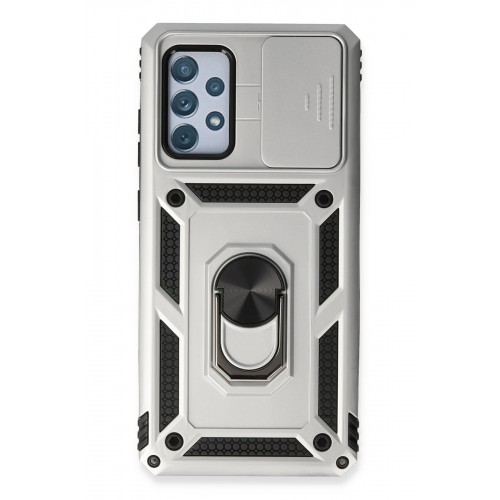 Newface Samsung Galaxy A73 5G Kılıf Pars Lens Yüzüklü Silikon - Gümüş Newface Samsung Galaxy A73 5G Kılıf Pars Lens Yüzüklü Silikon - Gümüş