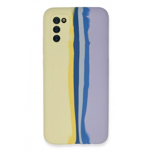 Newface Samsung Galaxy A03S Kılıf Ebruli Lansman Silikon - Sarı-Lila Newface Samsung Galaxy A03S Kılıf Ebruli Lansman Silikon - Sarı-Lila