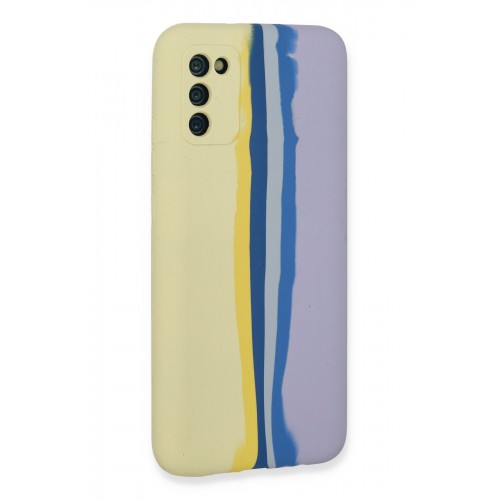 Newface Samsung Galaxy A03S Kılıf Ebruli Lansman Silikon - Sarı-Lila Newface Samsung Galaxy A03S Kılıf Ebruli Lansman Silikon - Sarı-Lila
