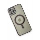 Newface iPhone 12 Pro Max Kılıf Magneticsafe Lazer Silikon - Siyah