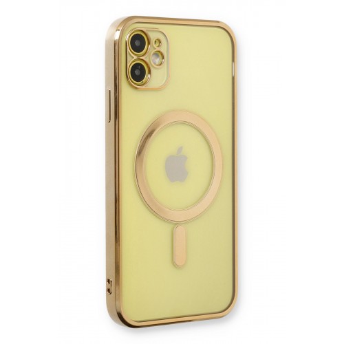 Newface iPhone 12 Kılıf Magneticsafe Lazer Silikon - Gold Newface iPhone 12 Kılıf Magneticsafe Lazer Silikon - Gold