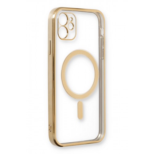 Newface iPhone 12 Kılıf Magneticsafe Lazer Silikon - Gold Newface iPhone 12 Kılıf Magneticsafe Lazer Silikon - Gold