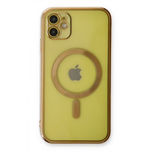 Newface iPhone 12 Kılıf Magneticsafe Lazer Silikon - Gold Newface iPhone 12 Kılıf Magneticsafe Lazer Silikon - Gold