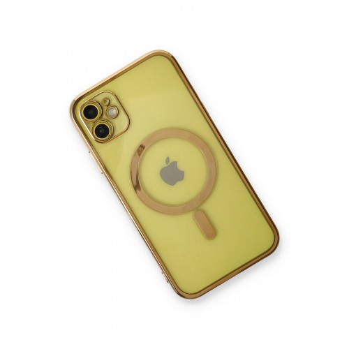 Newface iPhone 12 Kılıf Magneticsafe Lazer Silikon - Gold Newface iPhone 12 Kılıf Magneticsafe Lazer Silikon - Gold