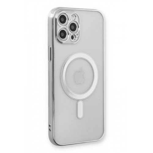 Newface iPhone 12 Pro Kılıf Magneticsafe Lazer Silikon - Gümüş Newface iPhone 12 Pro Kılıf Magneticsafe Lazer Silikon - Gümüş