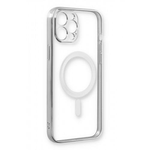 Newface iPhone 12 Pro Kılıf Magneticsafe Lazer Silikon - Gümüş Newface iPhone 12 Pro Kılıf Magneticsafe Lazer Silikon - Gümüş