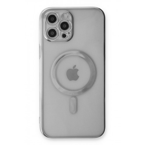 Newface iPhone 12 Pro Kılıf Magneticsafe Lazer Silikon - Gümüş Newface iPhone 12 Pro Kılıf Magneticsafe Lazer Silikon - Gümüş