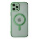 Newface iPhone 12 Pro Kılıf Magneticsafe Lazer Silikon - Haki Yeşil