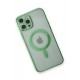 Newface iPhone 12 Pro Kılıf Magneticsafe Lazer Silikon - Haki Yeşil