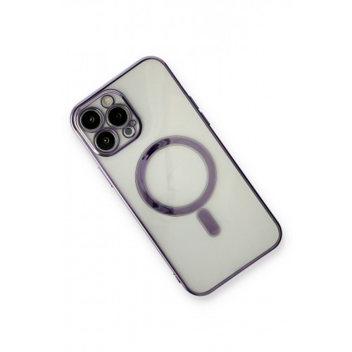 Newface iPhone 13 Pro Max Kılıf Magneticsafe Lazer Silikon - Mor Newface iPhone 13 Pro Max Kılıf Magneticsafe Lazer Silikon - Mor
