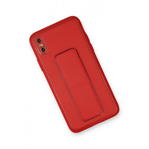 Newface iPhone X Kılıf Coco Deri Standlı Kapak - Kırmızı Newface iPhone X Kılıf Coco Deri Standlı Kapak - Kırmızı