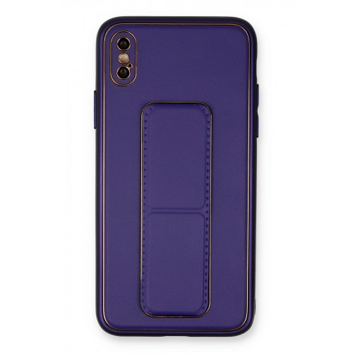 Newface iPhone X Kılıf Coco Deri Standlı Kapak - Mor Newface iPhone X Kılıf Coco Deri Standlı Kapak - Mor