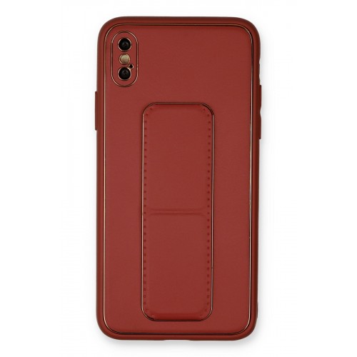 Newface iPhone XS Max Kılıf Coco Deri Standlı Kapak - Fuşya