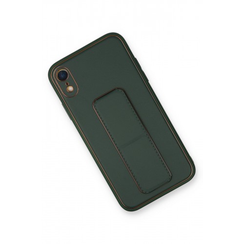Newface iPhone XR Kılıf Coco Deri Standlı Kapak - Yeşil Newface iPhone XR Kılıf Coco Deri Standlı Kapak - Yeşil