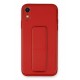 Newface iPhone XR Kılıf Coco Deri Standlı Kapak - Kırmızı
