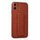 Newface iPhone 12 Kılıf Coco Deri Standlı Kapak - Fuşya