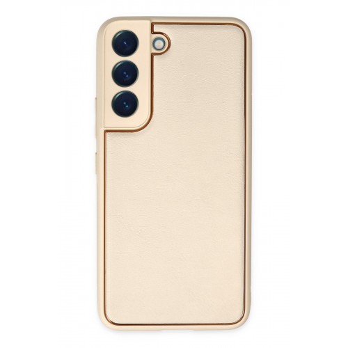 Newface Samsung Galaxy S22 Plus Kılıf Coco Deri Silikon Kapak - Gold