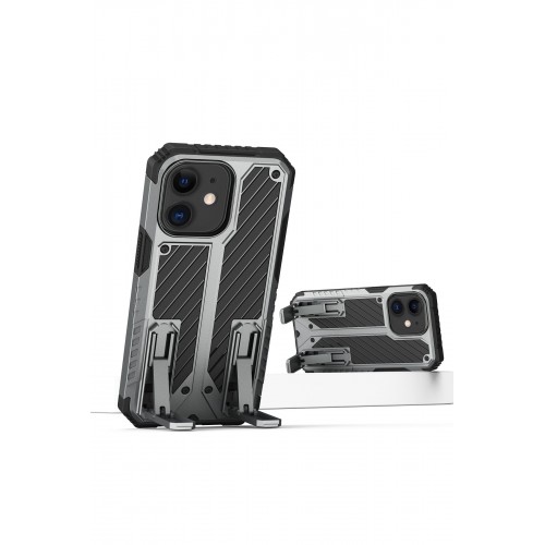 Newface iPhone 11 Kılıf Fizy Stand Kapak - Gri Newface iPhone 11 Kılıf Fizy Stand Kapak - Gri