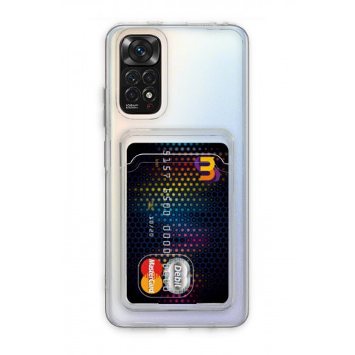 Newface Xiaomi Redmi Note 11 Kılıf Kart Şeffaf Silikon - Şeffaf
