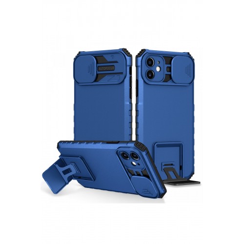 Newface iPhone 11 Kılıf Walker Standlı Kapak - Mavi Newface iPhone 11 Kılıf Walker Standlı Kapak - Mavi