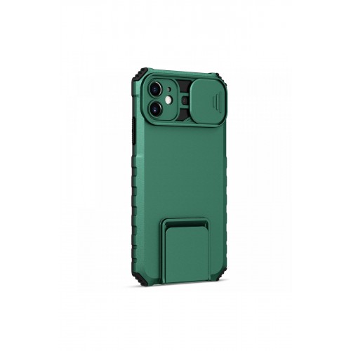 Newface iPhone 11 Kılıf Walker Standlı Kapak - Yeşil Newface iPhone 11 Kılıf Walker Standlı Kapak - Yeşil