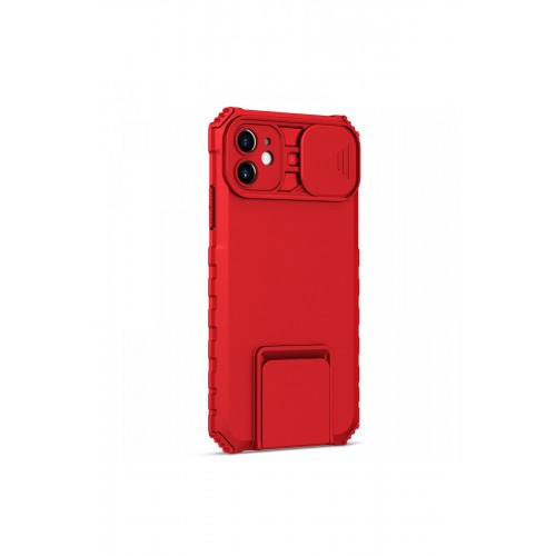 Newface iPhone 11 Kılıf Walker Standlı Kapak - Kırmızı Newface iPhone 11 Kılıf Walker Standlı Kapak - Kırmızı