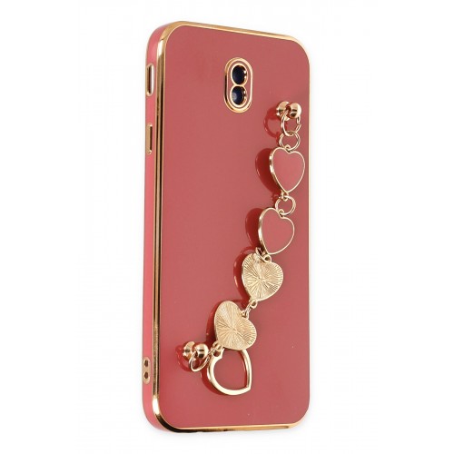 Newface Samsung Galaxy J7 Pro / J730 Kılıf Esila Silikon - Kırmızı