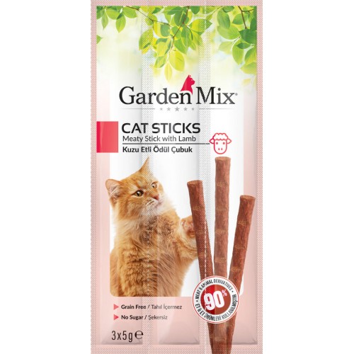Gardenmix Kuzu Etli Kedi Stick Ödül 3*5g 50‘li
