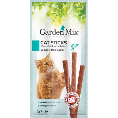 Gardenmix Somonlu Kedi Stick Ödül 3*5g 50‘li Gardenmix Somonlu Kedi Stick Ödül 3*5g 50‘li