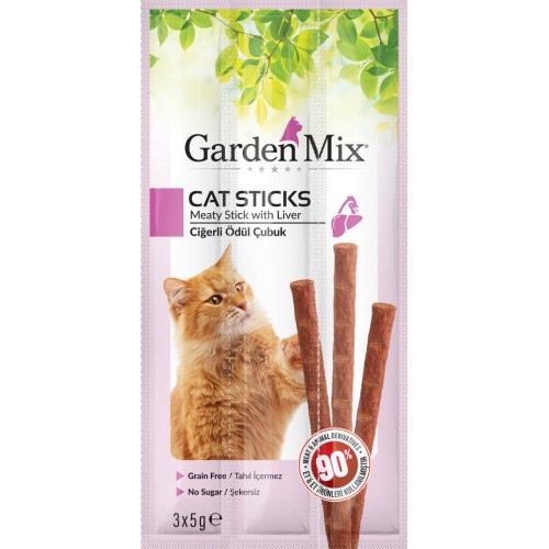 Gardenmix Ciğerli Kedi Stick Ödül 3*5g 50‘li Gardenmix Ciğerli Kedi Stick Ödül 3*5g 50‘li