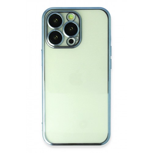 Newface iPhone 13 Pro Kılıf Razer Lensli Silikon - Açık Mavi