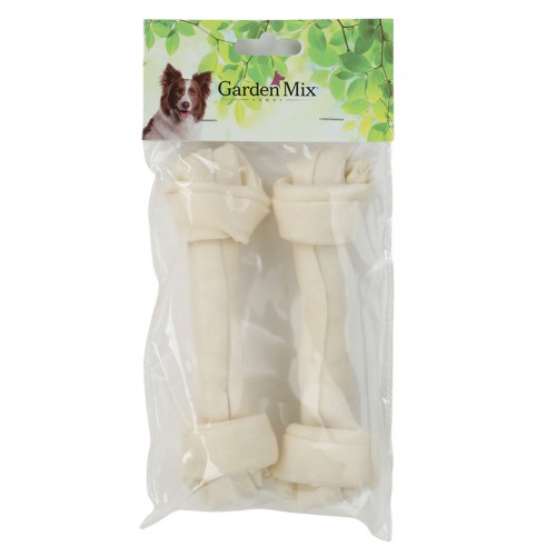 Gardenmıx Beyaz Düğümlü Derı Kemık 7-7,5” – 2'lı Gardenmıx Beyaz Düğümlü Derı Kemık 7-7,5” – 2'lı
