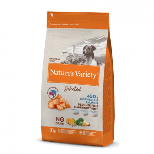 NATURES VARİETY DOG NO SELECTED MINI ADULT NORW. SALMON 1,5KG