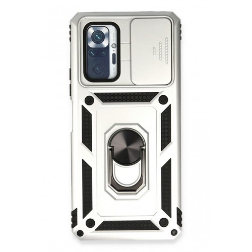 Newface Xiaomi Redmi Note 10 Pro Kılıf Pars Lens Yüzüklü Silikon - Gümüş Newface Xiaomi Redmi Note 10 Pro Kılıf Pars Lens Yüzüklü Silikon - Gümüş