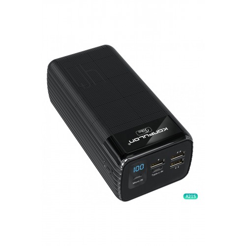 Konfulon A21S Led Işıklı Powerbank 40.000 mAh - Siyah Konfulon A21S Led Işıklı Powerbank 40.000 mAh - Siyah