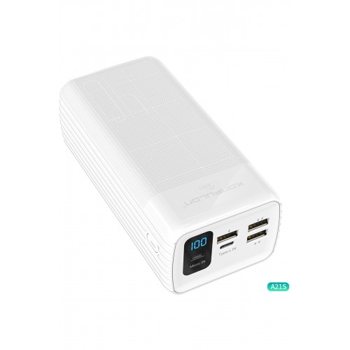 Konfulon A21S Led Işıklı Powerbank 40.000 mAh - Beyaz Konfulon A21S Led Işıklı Powerbank 40.000 mAh - Beyaz