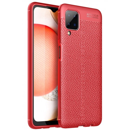 Newface Samsung Galaxy A12 Kılıf Focus Derili Silikon - Kırmızı Newface Samsung Galaxy A12 Kılıf Focus Derili Silikon - Kırmızı