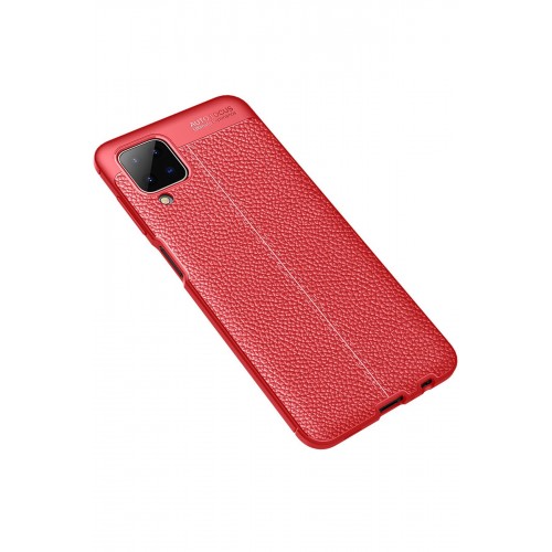 Newface Samsung Galaxy A12 Kılıf Focus Derili Silikon - Kırmızı Newface Samsung Galaxy A12 Kılıf Focus Derili Silikon - Kırmızı